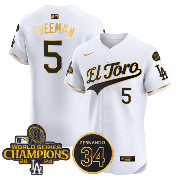 Men's Dodgers El Toro 2024 World Series Champions Patch Vapor Premier Elite Jersey - All Stitched - Image 53