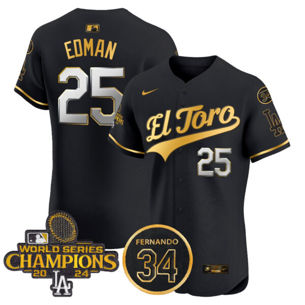 Men's Dodgers El Toro 2024 World Series Champions Patch Vapor Premier Elite Jersey - All Stitched - Image 49