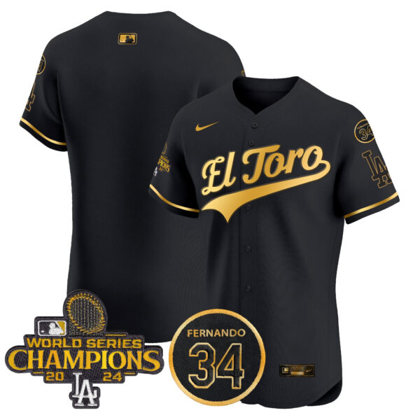 Men's Dodgers El Toro 2024 World Series Champions Patch Vapor Premier Elite Jersey - All Stitched - Image 50