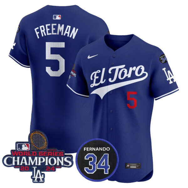 Men's Dodgers El Toro 2024 World Series Champions Patch Vapor Premier Elite Jersey - All Stitched - Image 13