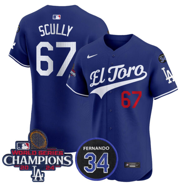Men's Dodgers El Toro 2024 World Series Champions Patch Vapor Premier Elite Jersey - All Stitched - Image 16