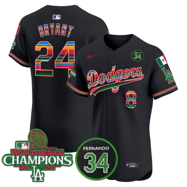 Men's Dodgers Mexico 2024 World Series Champions Vapor Premier Elite Jersey V2 - All Stitched - Image 25