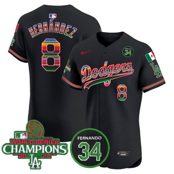 Men's Dodgers Mexico 2024 World Series Champions Vapor Premier Elite Jersey V2 - All Stitched - Image 27