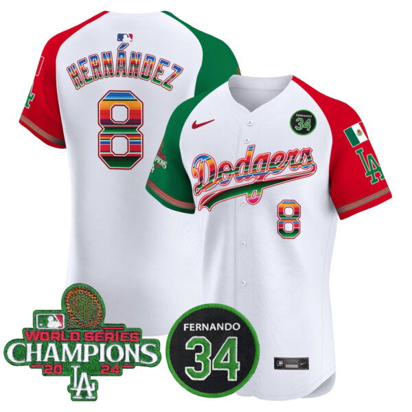 Men's Dodgers Mexico 2024 World Series Champions Vapor Premier Elite Jersey V2 - All Stitched - Image 37
