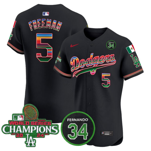 Men's Dodgers Mexico 2024 World Series Champions Vapor Premier Elite Jersey V2 - All Stitched - Image 23