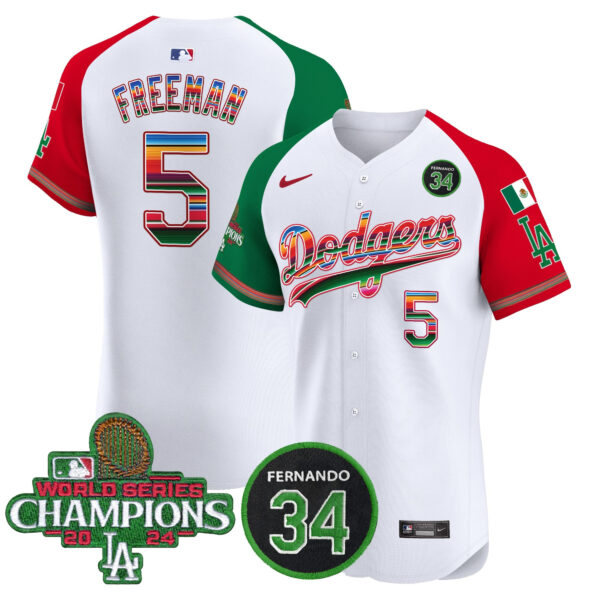 Men's Dodgers Mexico 2024 World Series Champions Vapor Premier Elite Jersey V2 - All Stitched - Image 33