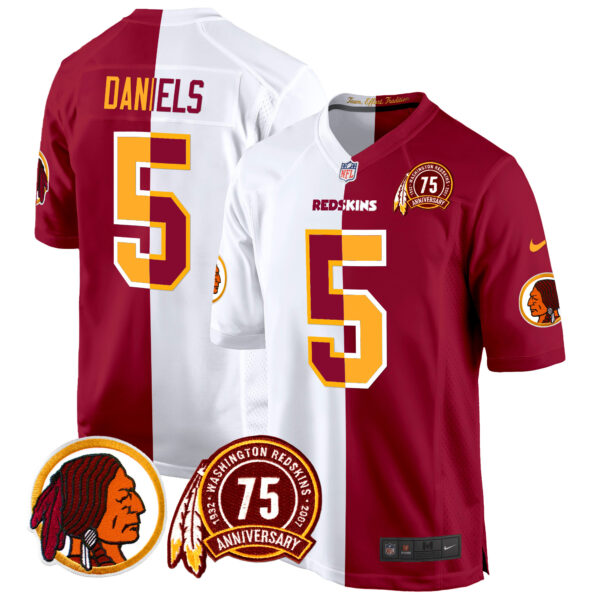 Men's Washington Redskins 75th Patch Throwback Game Jersey - All Stitched - Image 36