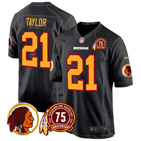 Men's Washington Redskins 75th Patch Throwback Game Jersey - All Stitched - Image 20