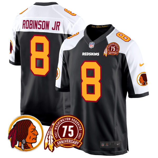 Men's Washington Redskins 75th Patch Throwback Game Jersey - All Stitched - Image 9