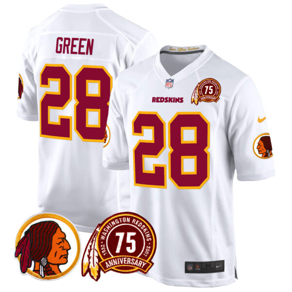 Men's Washington Redskins 75th Patch Throwback Game Jersey - All Stitched - Image 35