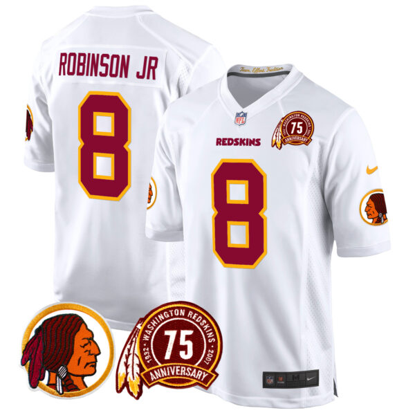 Men's Washington Redskins 75th Patch Throwback Game Jersey - All Stitched - Image 30