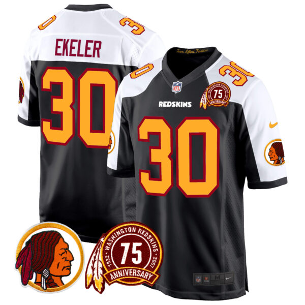 Men's Washington Redskins 75th Patch Throwback Game Jersey - All Stitched - Image 10