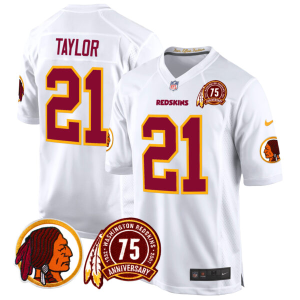 Men's Washington Redskins 75th Patch Throwback Game Jersey - All Stitched - Image 34