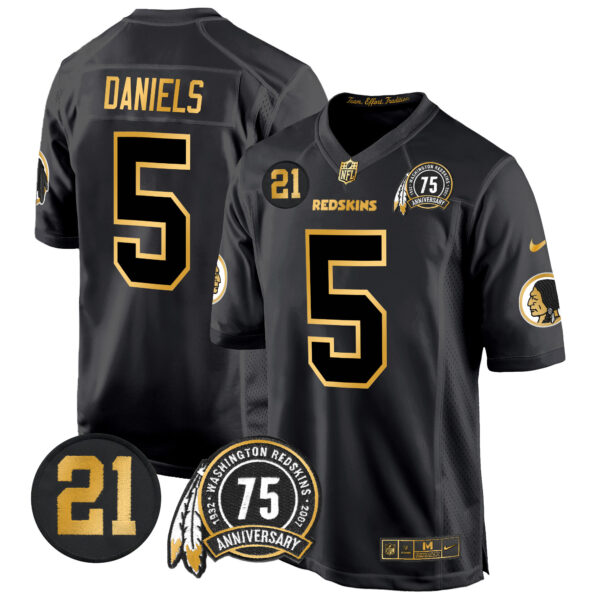 Men's Washington Redskins 75th & Sean Taylor Patch Gold Game Jersey - All Stitched - Image 15