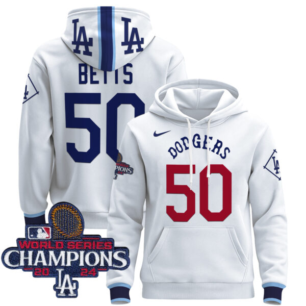 Men's Dodgers Tribute 2024 World Series Champions Pullover Hoodie - All Stitched - Image 21
