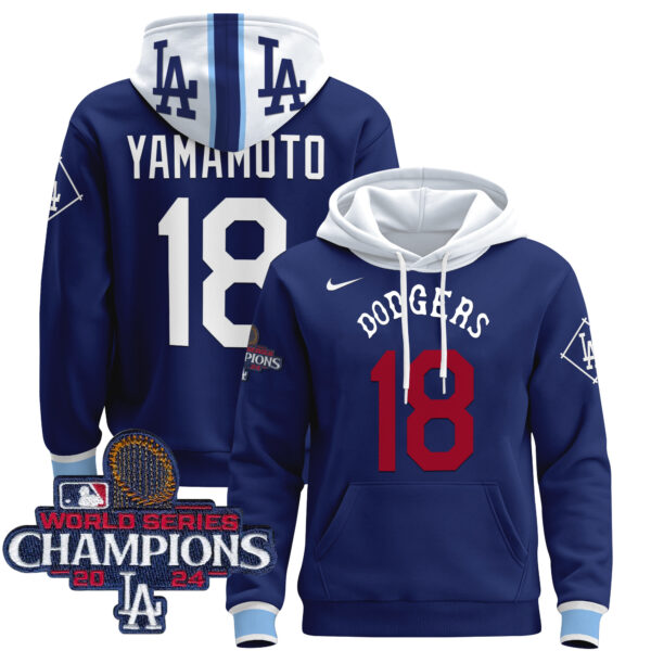 Men's Dodgers Tribute 2024 World Series Champions Pullover Hoodie - All Stitched - Image 16