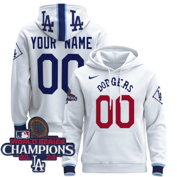 Dodgers Tribute 2024 World Series Champions Custom Pullover Hoodie - All Stitched - Image 3