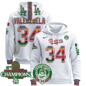 Men's Men's Dodgers Mexico 2024 World Series Champions Pullover Hoodie V3 - All Stitched