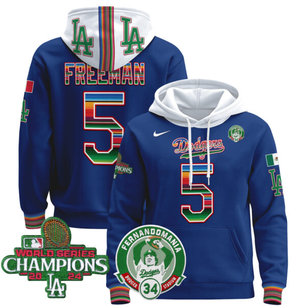 Men's Men's Dodgers Mexico 2024 World Series Champions Pullover Hoodie V3 - All Stitched - Image 13