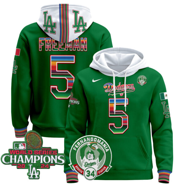 Men's Men's Dodgers Mexico 2024 World Series Champions Pullover Hoodie V3 - All Stitched - Image 33