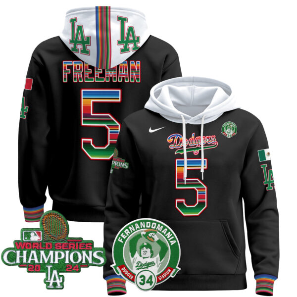 Men's Men's Dodgers Mexico 2024 World Series Champions Pullover Hoodie V3 - All Stitched - Image 23
