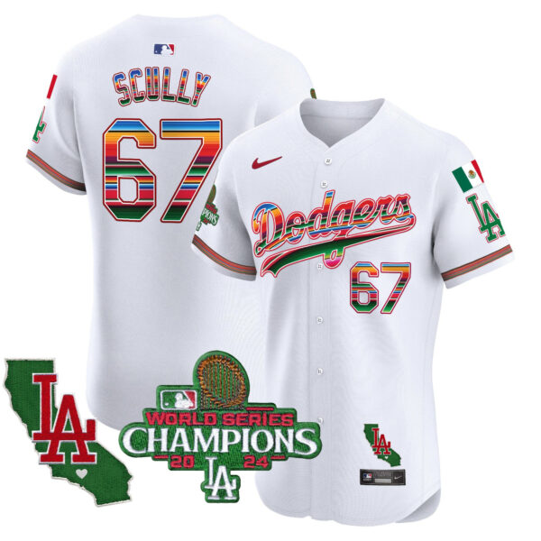 Men's Dodgers Mexico 2024 World Series Champions Vapor Premier Elite Jersey - All Stitched - Image 6