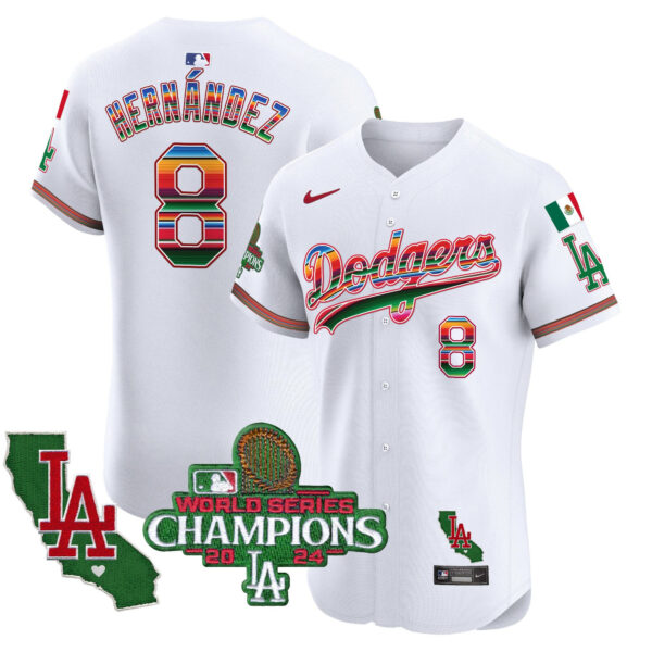 Men's Dodgers Mexico 2024 World Series Champions Vapor Premier Elite Jersey - All Stitched - Image 7