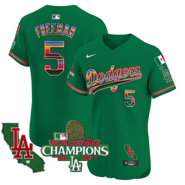 Men's Dodgers Mexico 2024 World Series Champions Vapor Premier Elite Jersey - All Stitched - Image 43