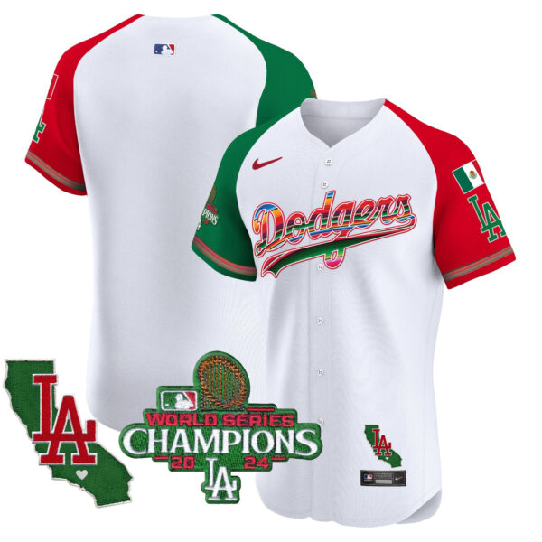 Men's Dodgers Mexico 2024 World Series Champions Vapor Premier Elite Jersey - All Stitched - Image 40