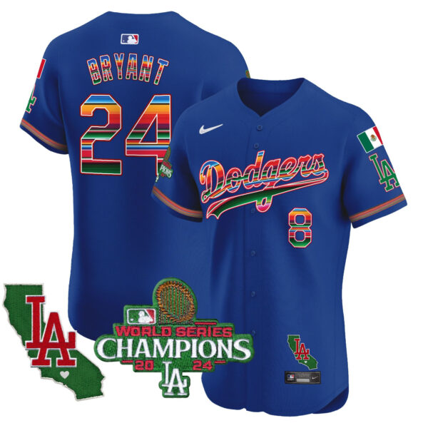 Men's Dodgers Mexico 2024 World Series Champions Vapor Premier Elite Jersey - All Stitched - Image 15
