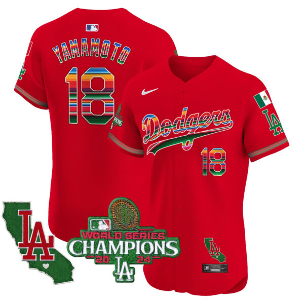 Men's Dodgers Mexico 2024 World Series Champions Vapor Premier Elite Jersey - All Stitched - Image 58