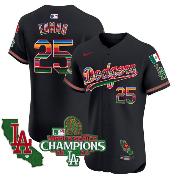 Men's Dodgers Mexico 2024 World Series Champions Vapor Premier Elite Jersey - All Stitched - Image 29
