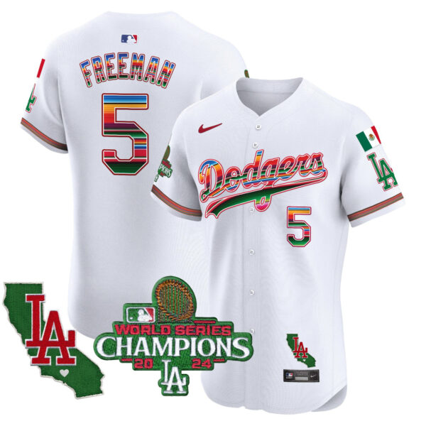 Men's Dodgers Mexico 2024 World Series Champions Vapor Premier Elite Jersey - All Stitched - Image 3