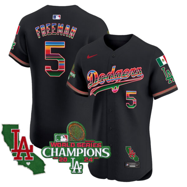 Men's Dodgers Mexico 2024 World Series Champions Vapor Premier Elite Jersey - All Stitched - Image 23