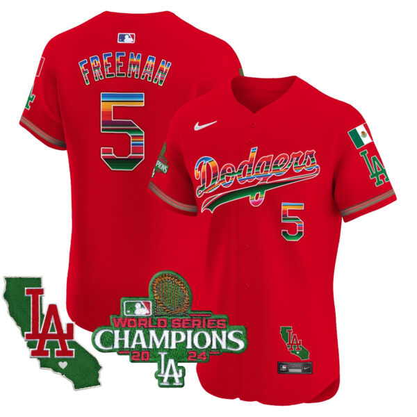 Men's Dodgers Mexico 2024 World Series Champions Vapor Premier Elite Jersey - All Stitched - Image 53