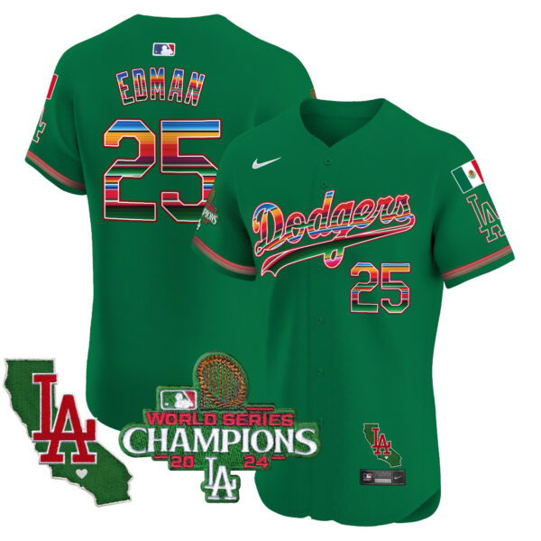 Men's Dodgers Mexico 2024 World Series Champions Vapor Premier Elite Jersey - All Stitched - Image 49