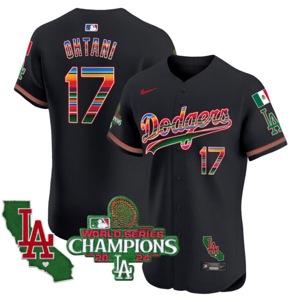 Men's Dodgers Mexico 2024 World Series Champions Vapor Premier Elite Jersey - All Stitched - Image 22