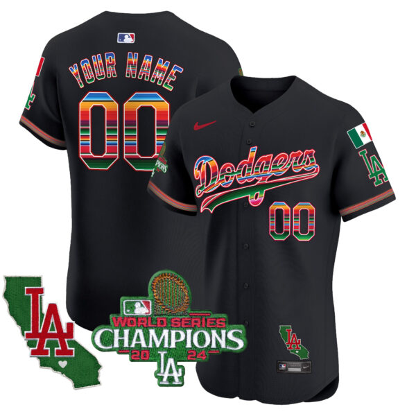 Dodgers Mexico 2024 World Series Champions Vapor Premier Elite Custom Jersey - All Stitched - Image 3