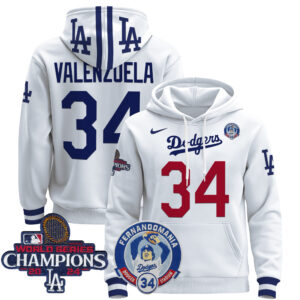 Men's Dodgers Fernando & 2024 World Series Champions Patch Pullover Hoodie - All Stitched