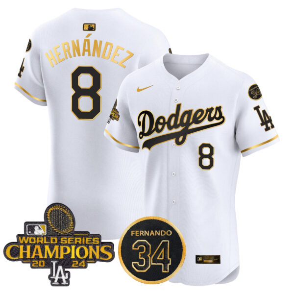 Men's Dodgers 2024 World Series Champions Patch Vapor Premier Elite Jersey V2 - All Stitched - Image 57