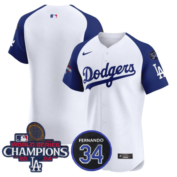 Men's Dodgers 2024 World Series Champions Patch Vapor Premier Elite Jersey V2 - All Stitched - Image 30