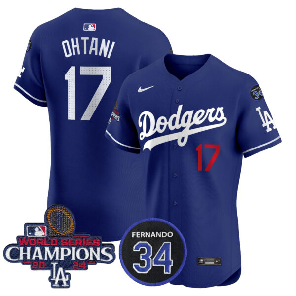 Men's Dodgers 2024 World Series Champions Patch Vapor Premier Elite Jersey V2 - All Stitched - Image 12