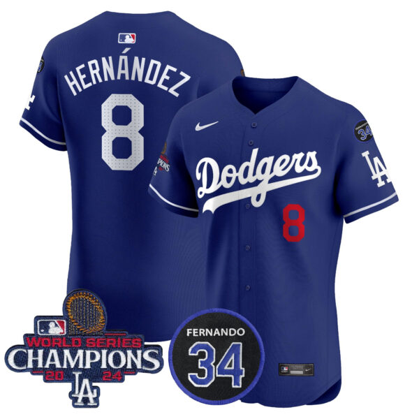 Men's Dodgers 2024 World Series Champions Patch Vapor Premier Elite Jersey V2 - All Stitched - Image 17