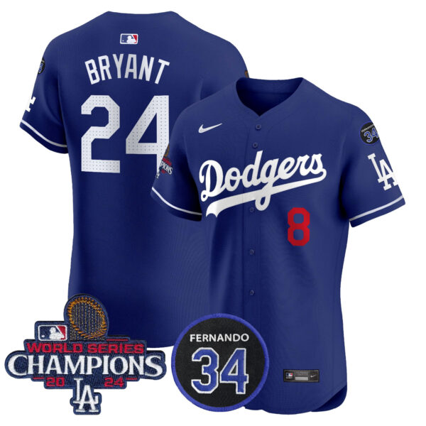 Men's Dodgers 2024 World Series Champions Patch Vapor Premier Elite Jersey V2 - All Stitched - Image 15
