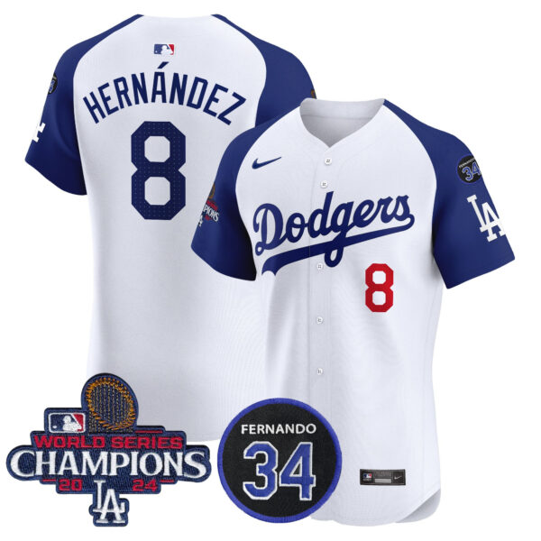 Men's Dodgers 2024 World Series Champions Patch Vapor Premier Elite Jersey V2 - All Stitched - Image 27