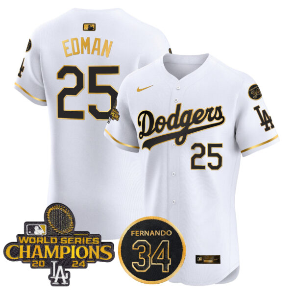 Men's Dodgers 2024 World Series Champions Patch Vapor Premier Elite Jersey V2 - All Stitched - Image 59
