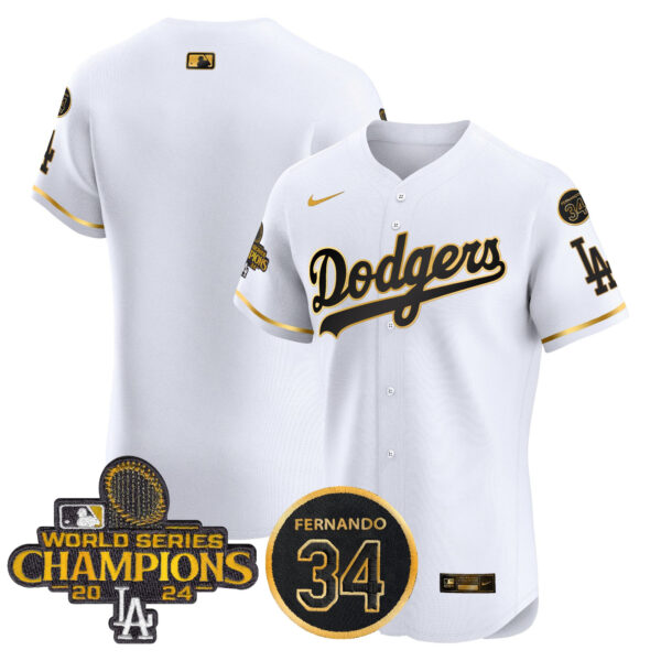 Men's Dodgers 2024 World Series Champions Patch Vapor Premier Elite Jersey V2 - All Stitched - Image 60