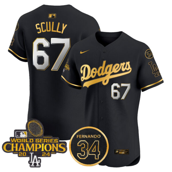 Men's Dodgers 2024 World Series Champions Patch Vapor Premier Elite Jersey V2 - All Stitched - Image 46