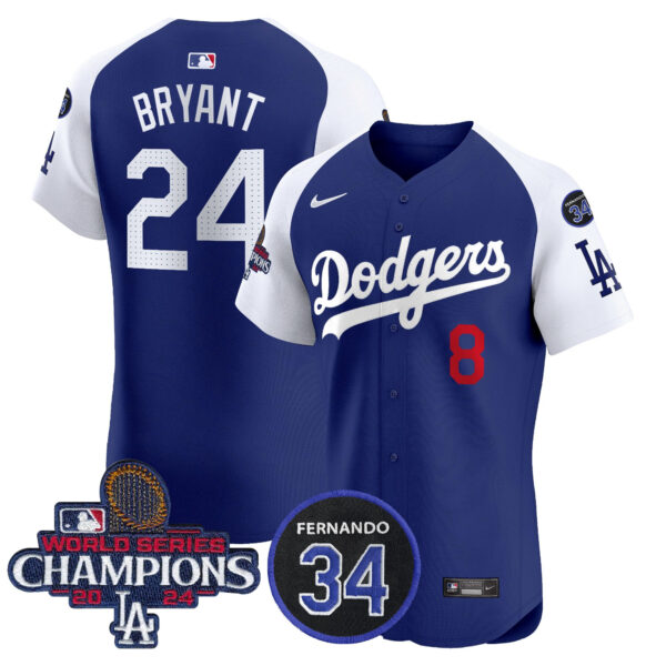 Men's Dodgers 2024 World Series Champions Patch Vapor Premier Elite Jersey V2 - All Stitched - Image 35