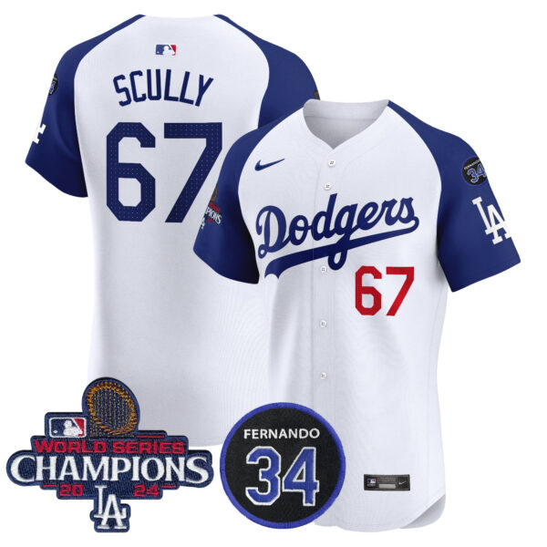 Men's Dodgers 2024 World Series Champions Patch Vapor Premier Elite Jersey V2 - All Stitched - Image 26